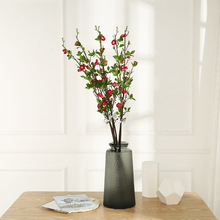 新款中式春海棠仿真花 客廳餐桌插花盆景 整體花藝擺件裝飾