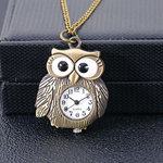 可爱石英迷你猫头鹰模型古铜色仿古跨境小号石英怀表8908