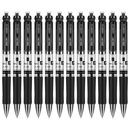 Deli S01 black/blue/red press gel pen signature pen water pen 0.5mm office study supplies