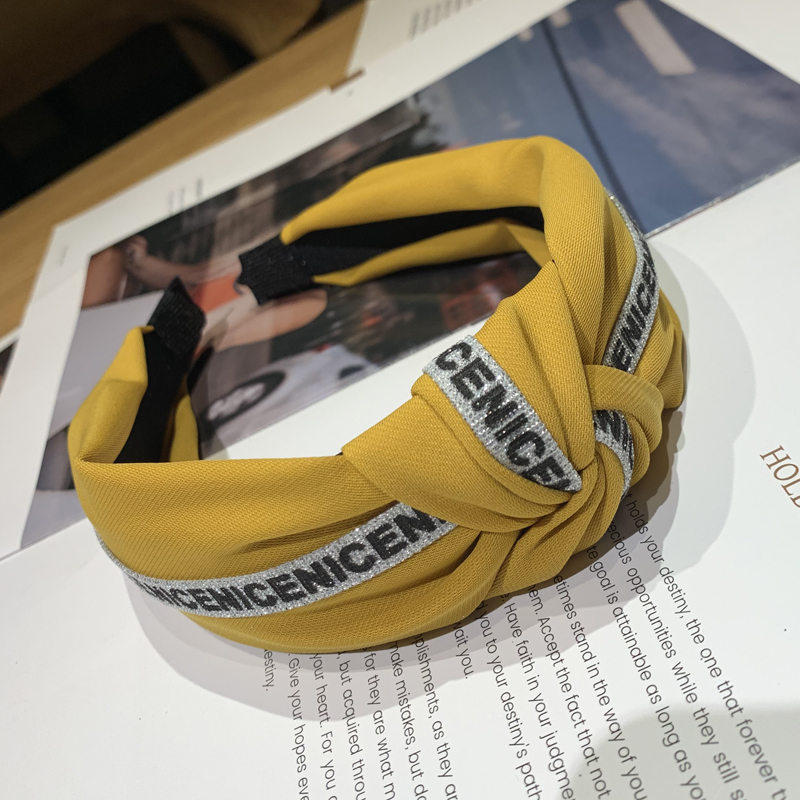 Neues koreanisches breites Rand-Knoten-Clip-Stirnband mit einfarbigem Buchstaben, süßer und niedlicher Haarschmuck für Erwachsene_voghion.com