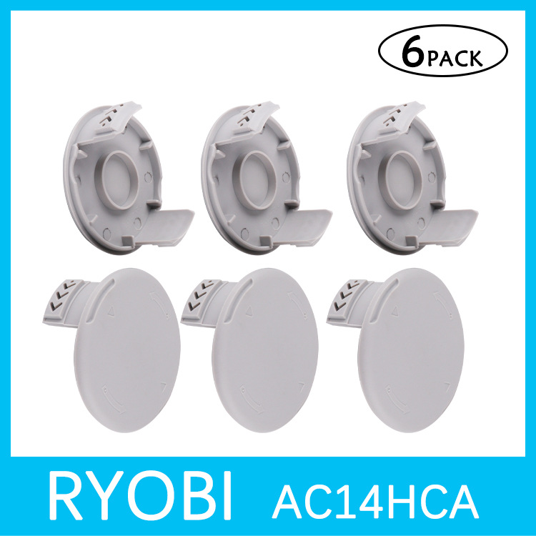 6PACK套装替代RYOBI AC80RL3打草绳AC14RL3A更换线轴盖 打草头帽