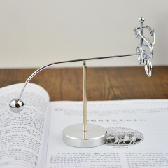 Rotating Bicycle Little Iron Man Physical Science Balance Swing Stilts Deco Pressure Relief Ornament Handicraft