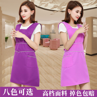 韩版时尚围裙美容美甲工作服围腰订制LOGO|ru