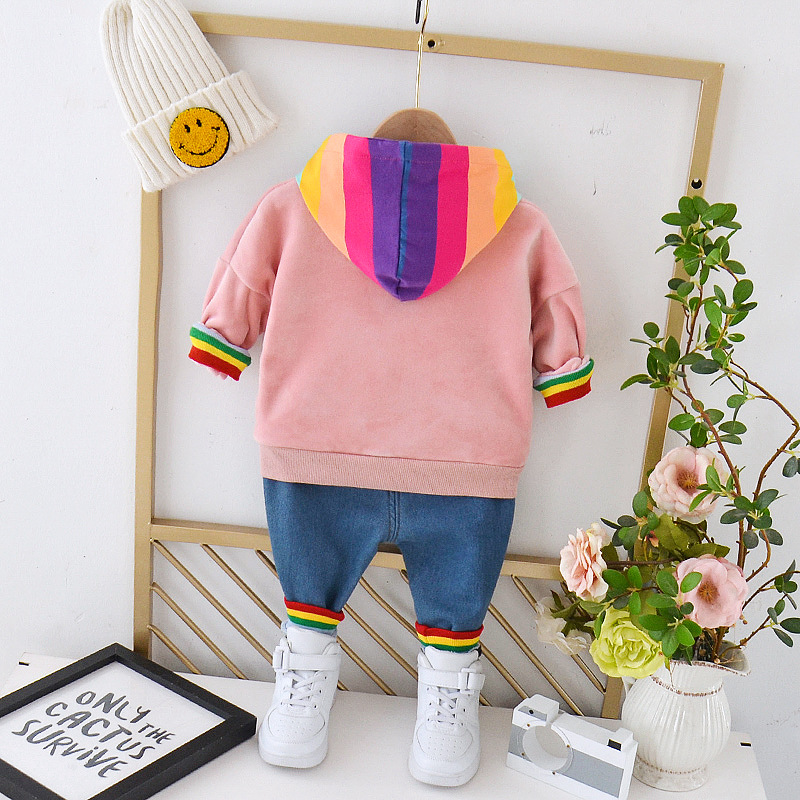Infant Autumn and Winter Suit Boys and Girls Sweater Baby Velvet Thickened Two-piece 2023 New Fashionable Children's Fashion Infant Autumn and Winter Suit Boys and Girls Sweater Baby Velvet Thickened Two-piece 2023 New Fashionable Children's Fashion