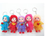 Small hat, cartoon keychain, pendant, Barbie doll with zipper, Birthday gift, wholesale