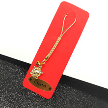 日本新款黃水晶小烏龜掛件御守 鈴鐺鑲鉆編織鑰匙錢包手機掛件