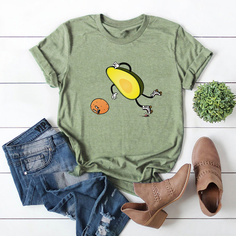 Hot creative cute Avocado plus size camiseta de manga corta para mujer NSSN491