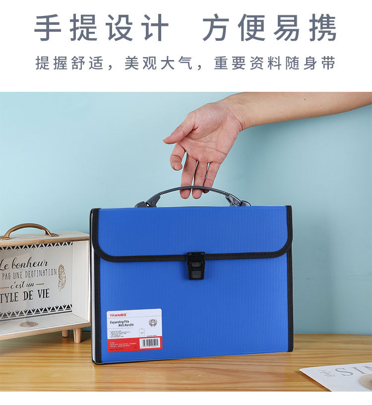 Hand-held knitted a4 organ bag, 13-layer multi-layer folder, large-capacity test paper holder for students, office file bag detail image 5