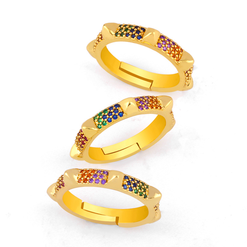Fashion Inlaid Zircon Ring Nail Ring Female display picture 1