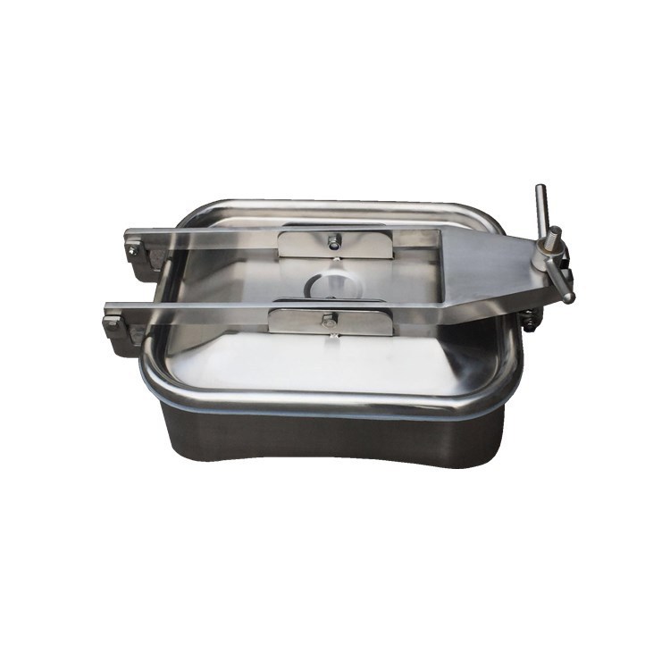 304不锈钢方形人孔盖卫生食品级压力矩形人孔储料罐下人孔YAE-L