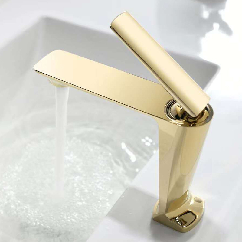 Origin source all copper Golden luxury bathroom basin faucet bathroom simple hot and cold faucet household