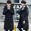 fashion Trend winter men's wear Down Jackets Mid length version Hooded thickening Duck leisure time man overcoat Solid