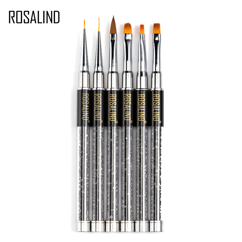 rosalind美甲筆組合套裝 甲油膠平頭光療筆 斜口彩繪筆拉絲水晶筆