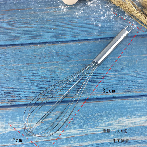 Stainless steel handle manual egg beater 8 inches 10 inches 12 inches 6 lines household mixer baking tools