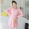 Korean Edition Women dress spring and autumn new pattern Smiling face printing nurse lactation Long sleeve pregnant woman Dress Month of service