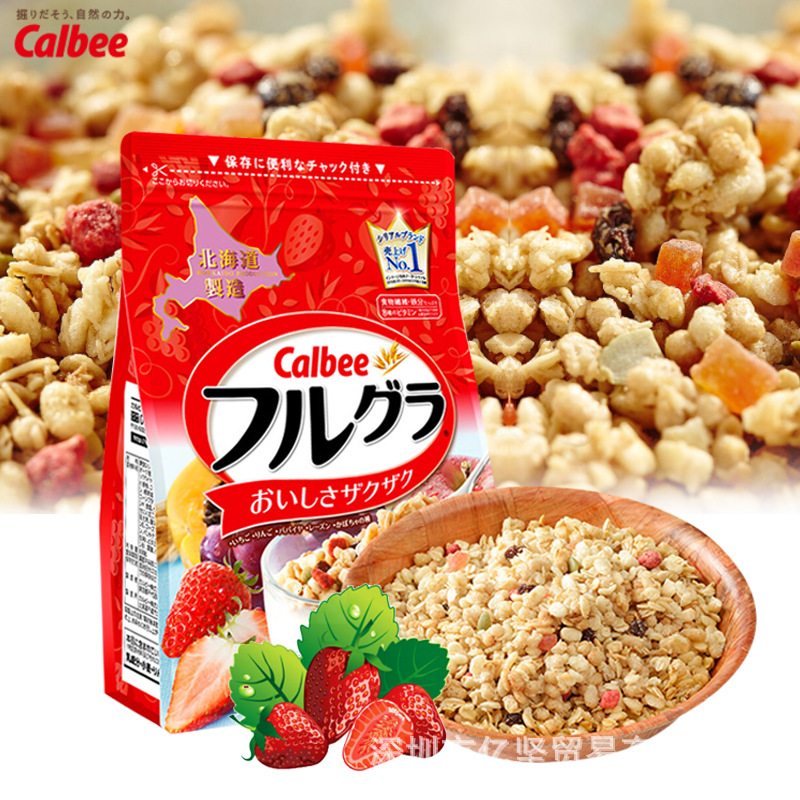Hokkaido, Japan calbee Card music than 700g Satiety fruit Oatmeal precooked and ready to be eaten breakfast Chongyin Oatmeal
