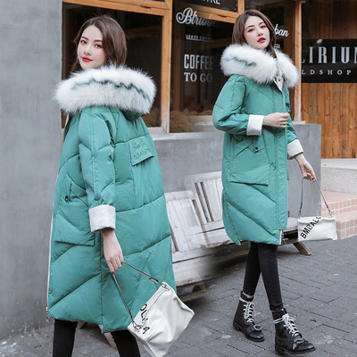 绣花面包服棉衣女中长款2019新款棉服韩版宽松显瘦棉服加厚外套潮|ms