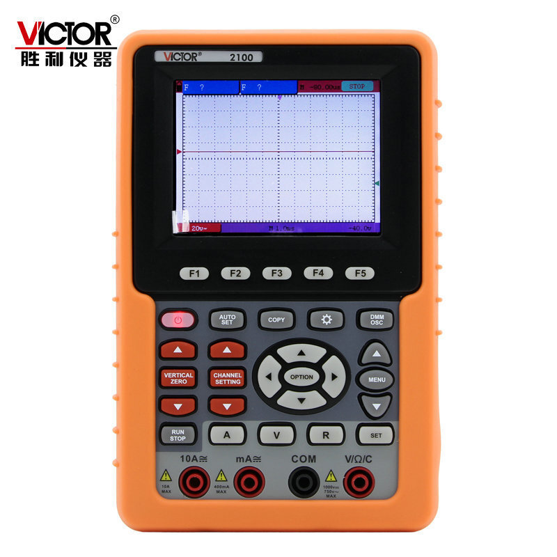 胜利仪器VC2100/VC2101单通道数字彩色示波器 便携示波表100M带宽