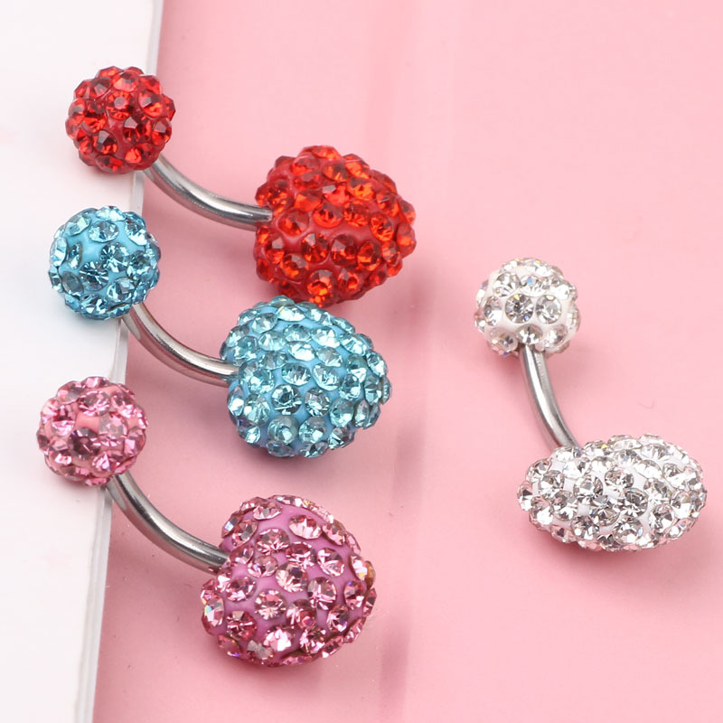 Fashion Heart Shape Stainless Steel Plating Zircon Belly Ring 1 Piece display picture 1