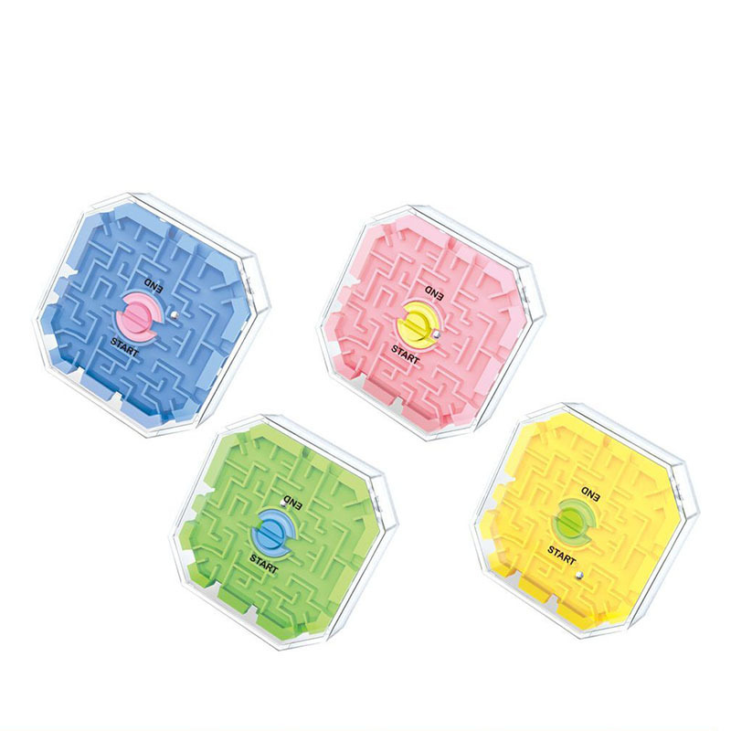 Mini Bola de equilibrio inteligencia para niños Bola de laberinto Juguete de descompresión 5,8 cm Juego de laberinto de diez lados fuera de laberinto