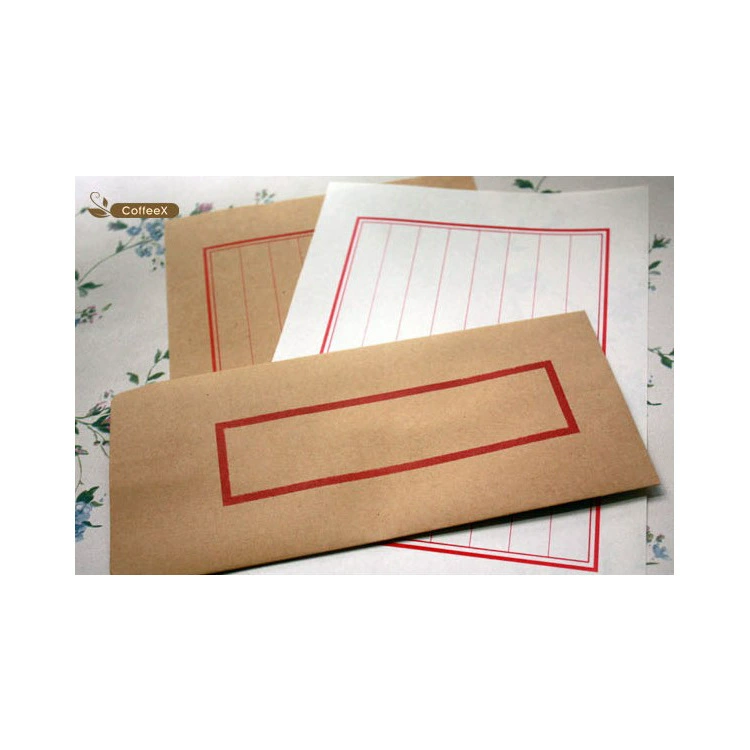 White bottom cowhide bottom red pattern blue pattern box retro leather paper double adhesive paper ancient style traditional envelope