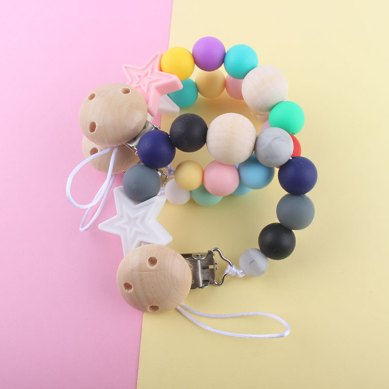 Nueva Cadena de chupete bebé suministros clip de chupete de silicona Amazon mordedor cadena anti-caída cinturón anti-pérdida