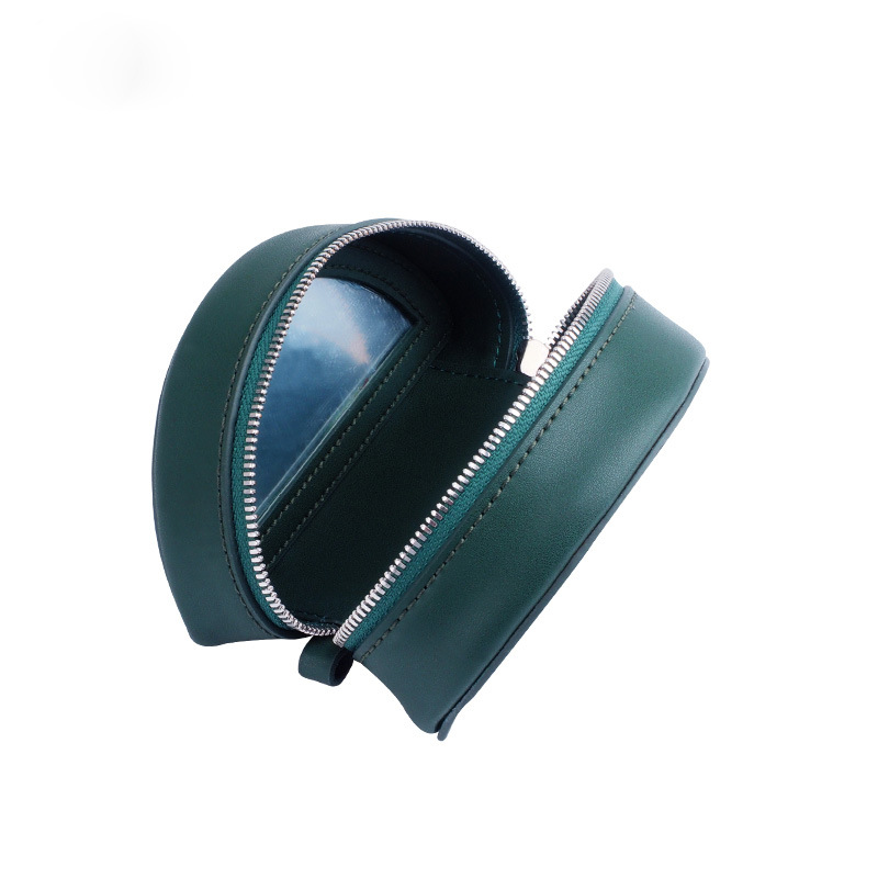 流行新款个性口红盒 便携扇形皮革口红礼盒带镜面可加印logo