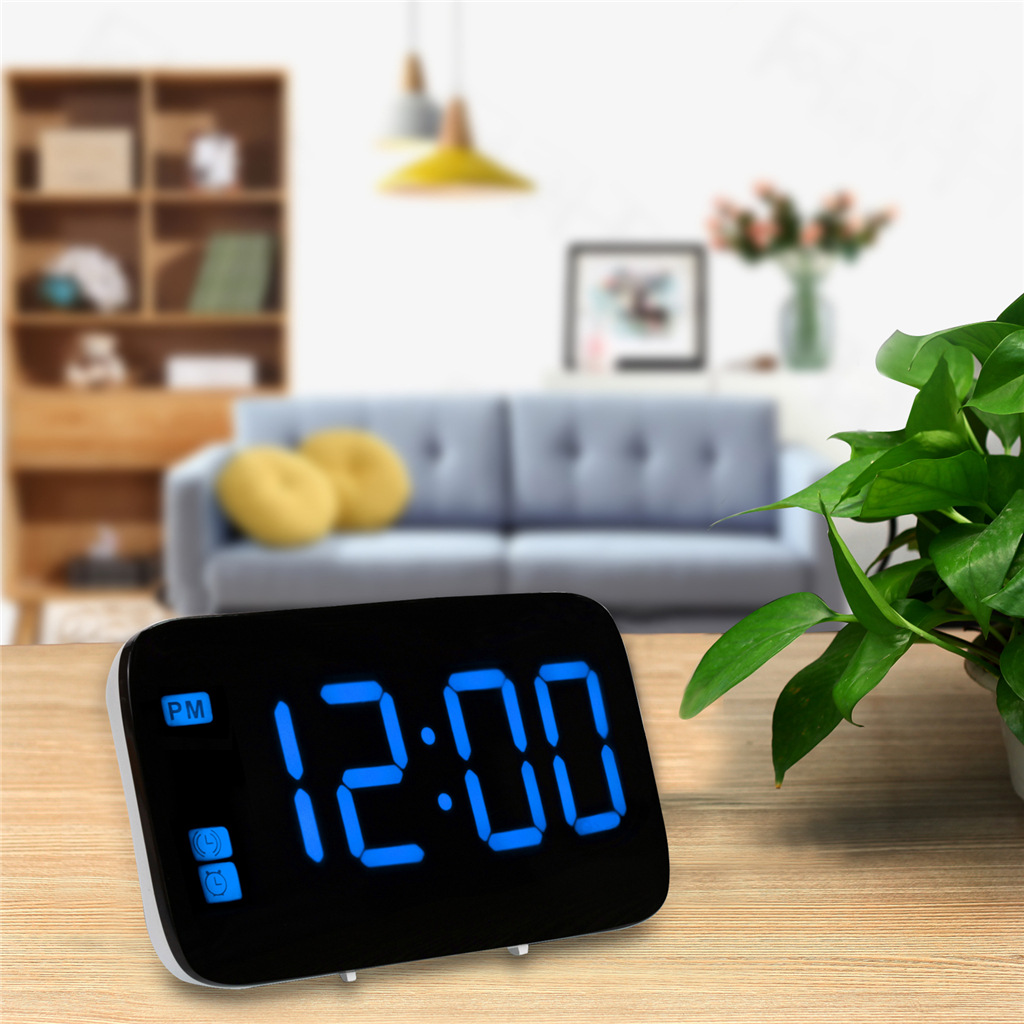 Reloj despertador con espejo LED controlado por voz