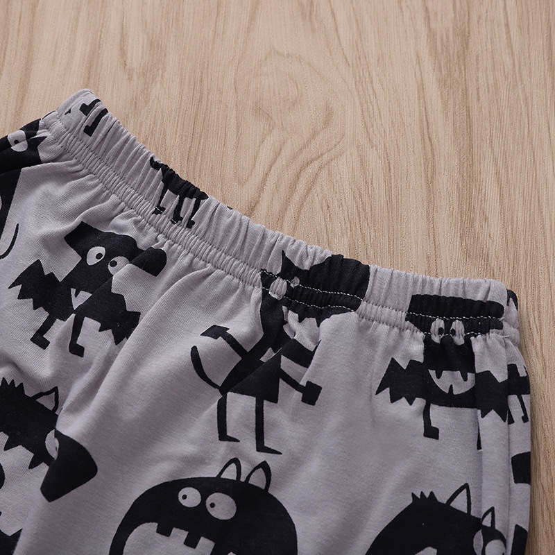 Baby Cotton Pants - Monster Print