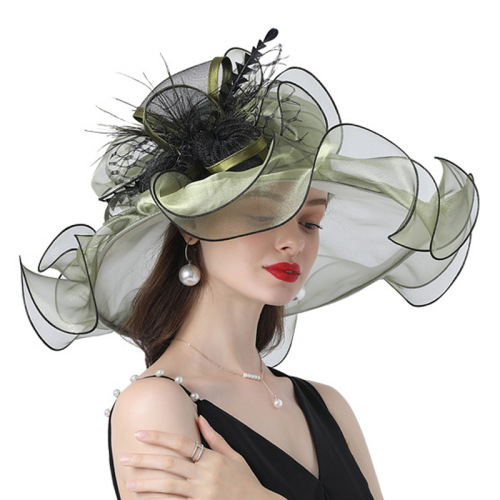 Big brim fedoras evening party Horerace kentucky derby hats street flower sun hat fashion personality good travel by costume travel edge fashion hat