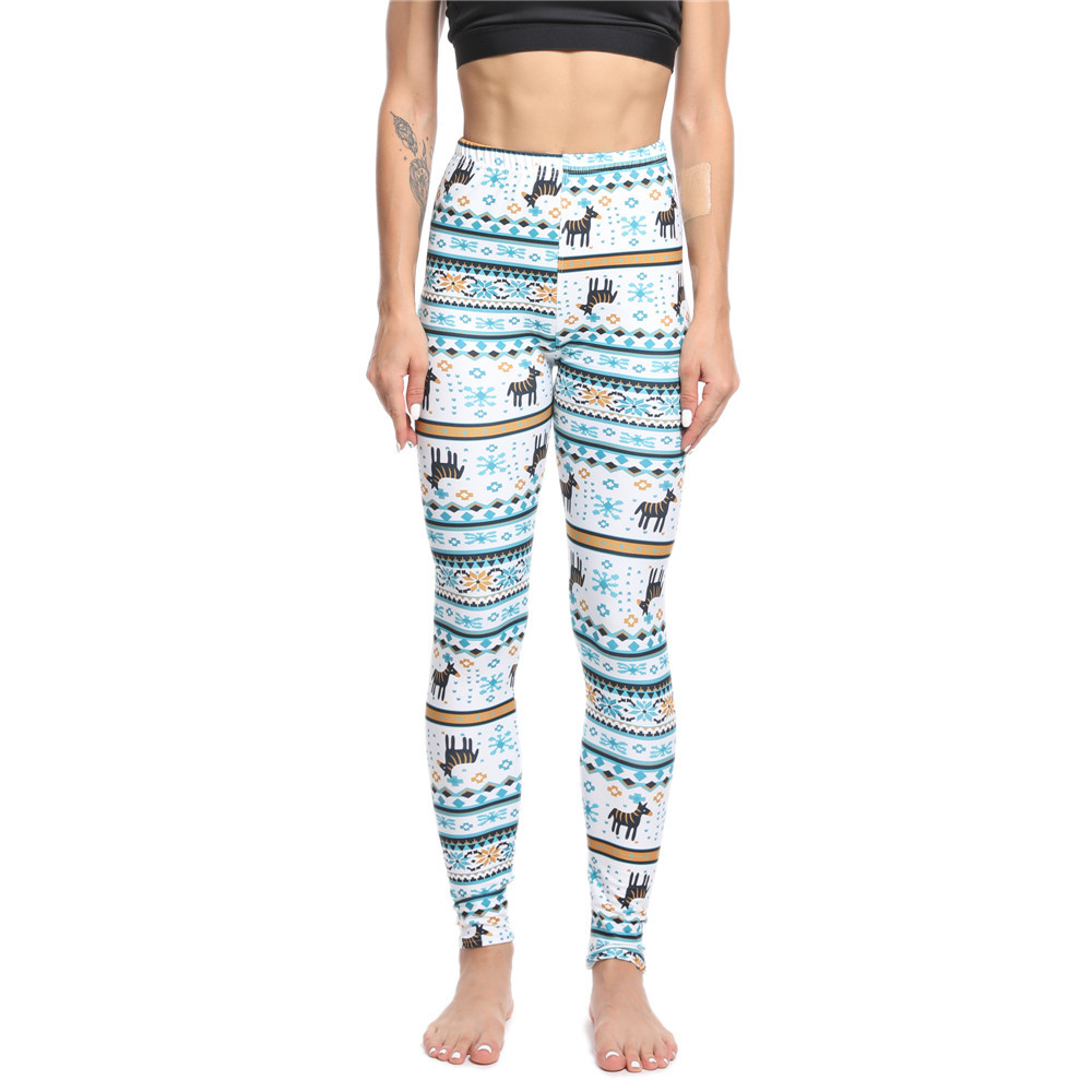 182g Weight Ankle-Length Pants Length Spandex, Polyester Fabric Type High Waist Waist Line Leggings Pants Type Stretchy Elasticity Daily Occasion Breathable Function Skinny Fit Type Christmas Festival Snowflake Pattern Winter, Autumn Season Women'S Gender Simple Style Style Women'S Daily Simple Style Snowflake Ankle-Length Leggings 58