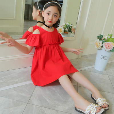 Girls dress A summer 2019 new pattern pure cotton Western style fashion Korean Edition children Princess Dress A summer girl skirt