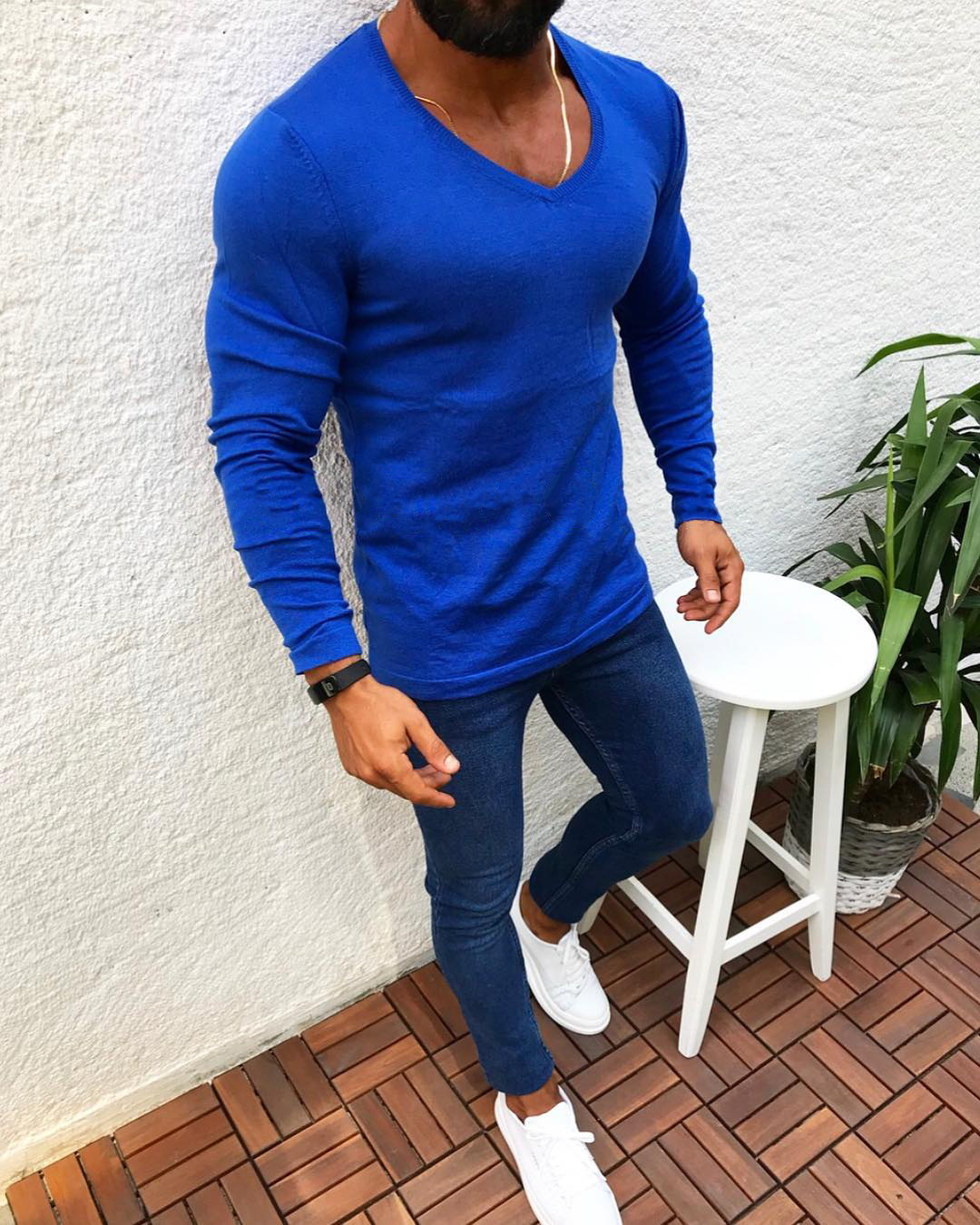 2024 new slim fit long sleeved round neck pullover sweater top for men_voghion.com