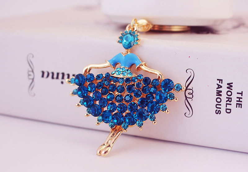 39g Weight Alloy, Metal Material Angel Pattern Unisex Gender Lake Blue, White, Red Color Ballet Girl Metal Pendant Keychain 4