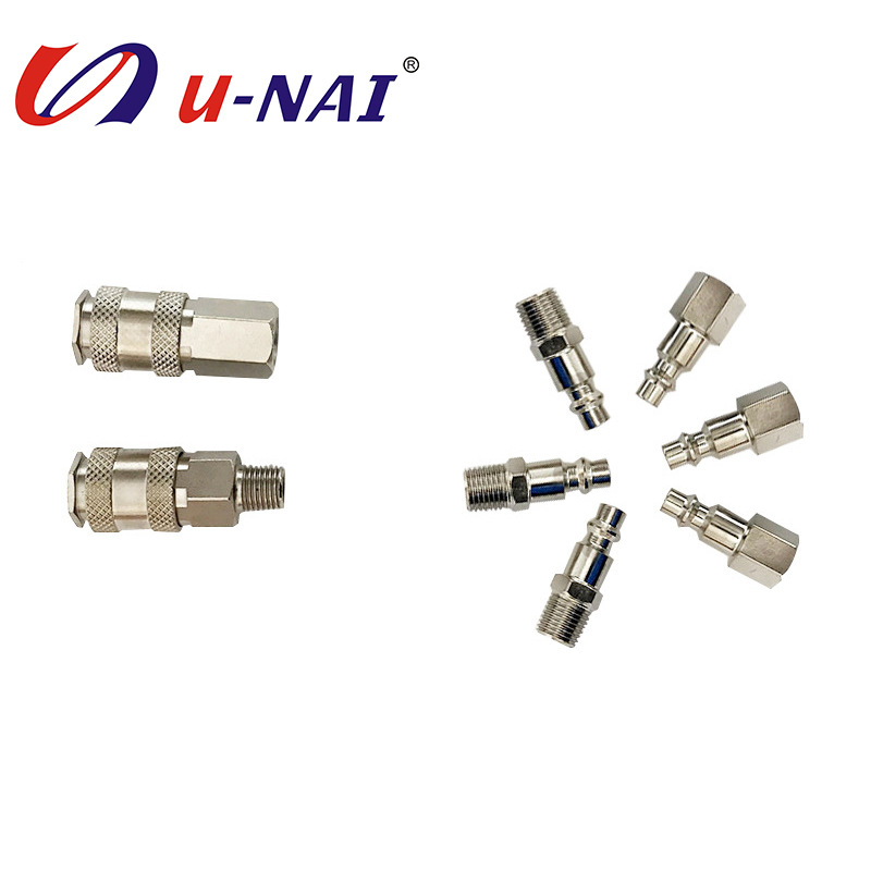 NPT内牙快速接头 易操作气动工具流量 气动元件铁制插心快接头