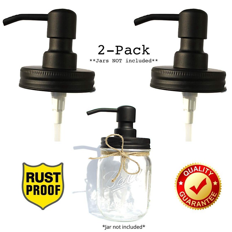Cross-border electroplating black 304 stainless steel Mason jar lid hand sanitizer pump head Lotion dispenser soap dispenser cover