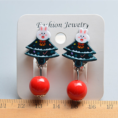 8g Weight Ear clips Classification 1 Pair Quantity Holiday Occasion Plastic Material Christmas Festival Cartoon Character Pattern Kid'S Gender Fashion Style Fashion Cartoon Character Plastic Christmas Kid'S Ear Clips 7