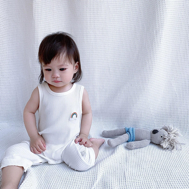 Children's summer thin pajama romper sleeveless, cotton, sizes 66–100 cm (3 years approx)