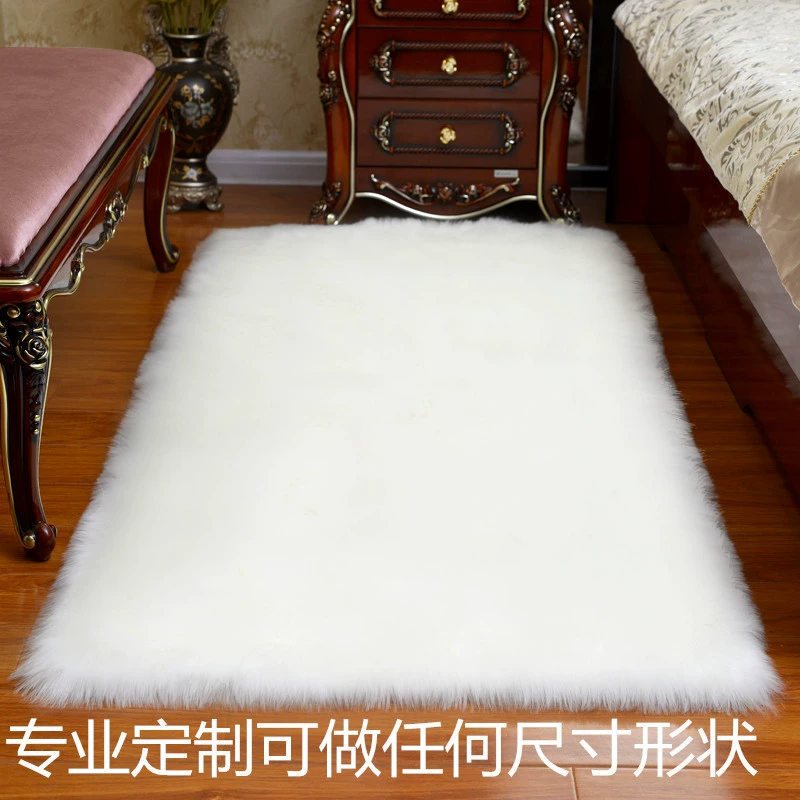 Длинные волосы плюшевый ковер гостиная дом спальня прикроватная тумбочка европейский и американский имитация овец плюшевый коврик эркер белый