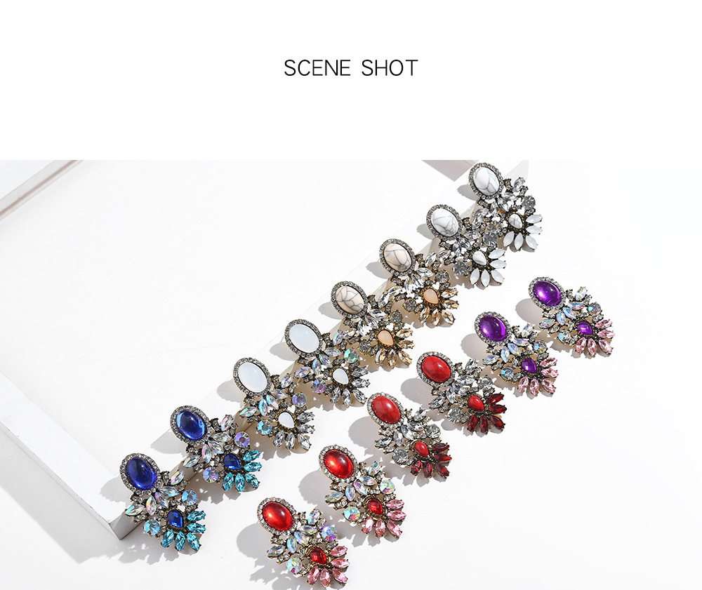 Fashion Geometric Alloy Cracked Gemstone Earrings Wholesale display picture 13