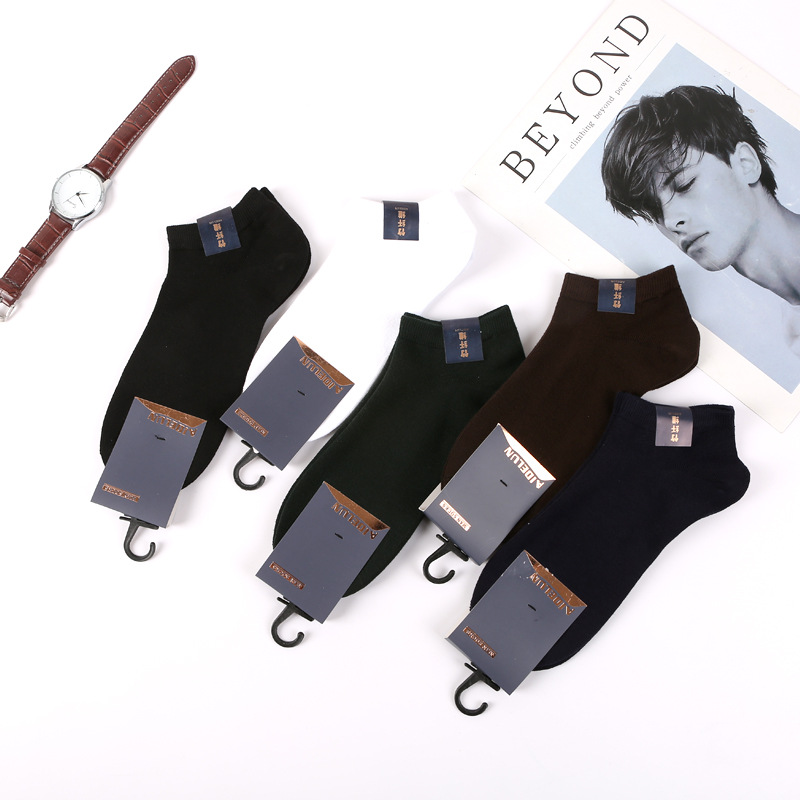 2019 Spring new pattern man Bamboo fiber Boat socks Solid business affairs leisure time Short Socks Bamboo Cotton Manufactor wholesale