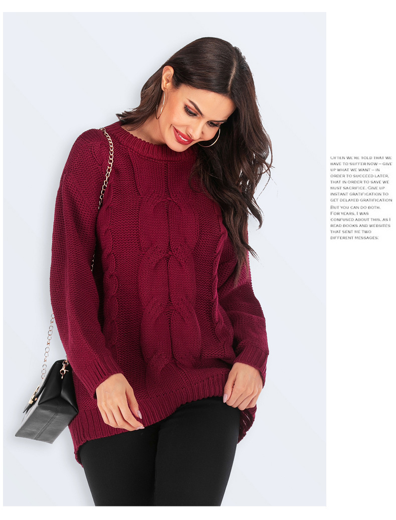 autumn and winter new long-sleeved round neck women s sweater NSYH19629