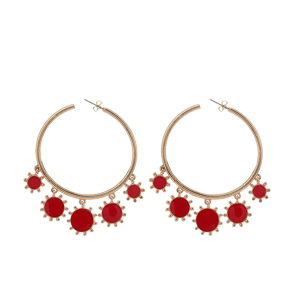 New  Geometric Fashion Dripping Circle Multi-pendant Earrings display picture 9