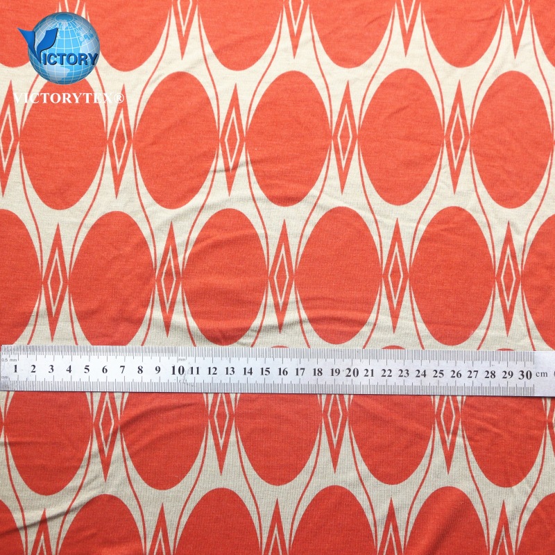 印花汗布服装面料针织人棉粘胶氨纶弹力染色活性印花单面布汗布