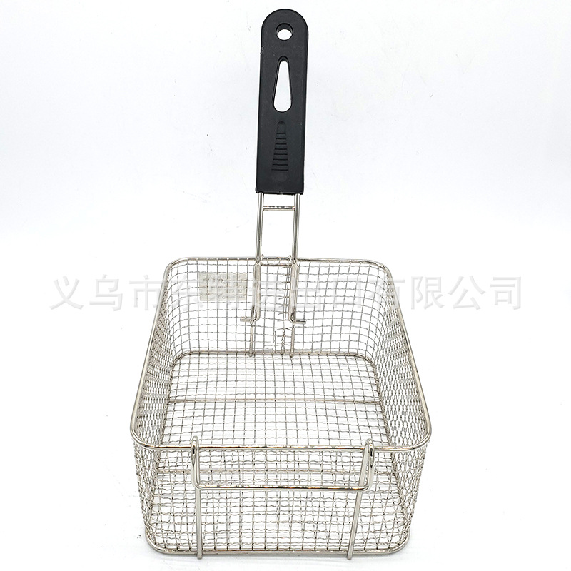 Factory direct sales of stainless steel oil-frying baskets, American fast food, French fries, fried chicken, oil-draining spatula, hamburger oil-draining baskets detail image 11