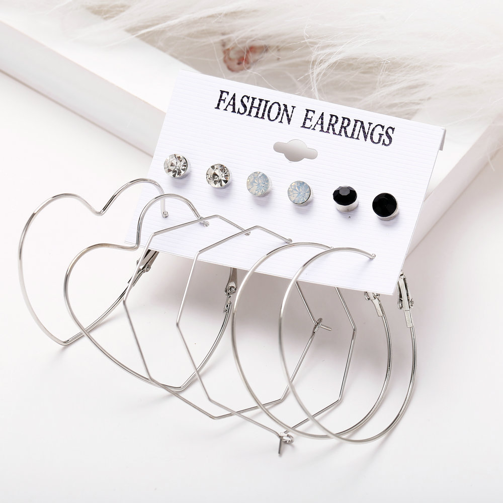 Acrylic Artificial Pearl Circle Tassel Earrings Set 6 Piece Set Hot Selling Earrings Wholesale Nihaojewelry display picture 71
