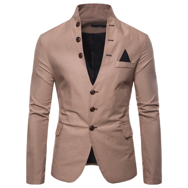 Multi Button Decoration Men'S Casual Stand Collar Suit