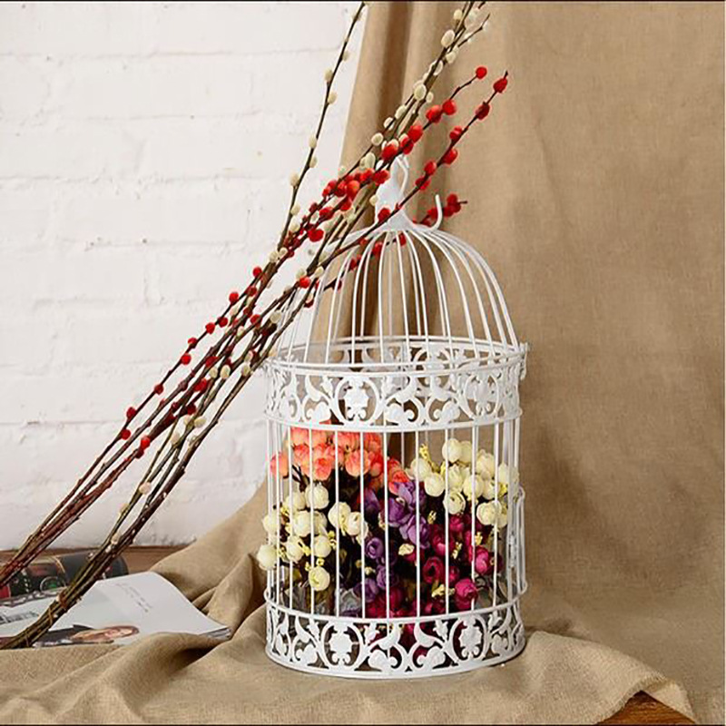 Envío gratuito accesorios de boda decoración creativa hogar boda ventana decoración Europea hierro pájaro jaula ventana Decoración