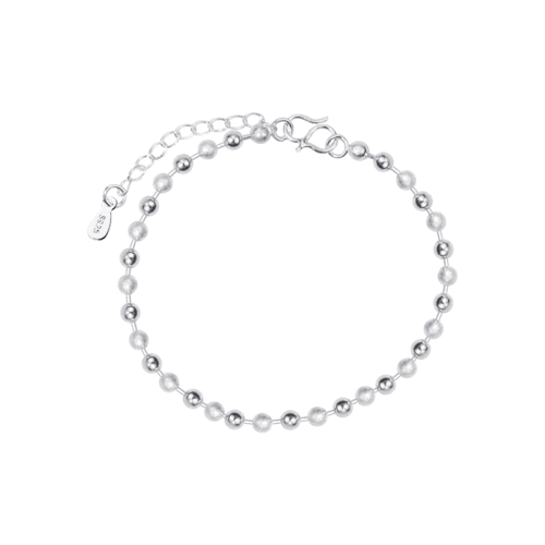 Korean Silver Jewelry Bracelet for Women with Glitter Beads Round Beads Ankle Chain Gift for Girlfriend Valentine's Day Birthday 2019 New