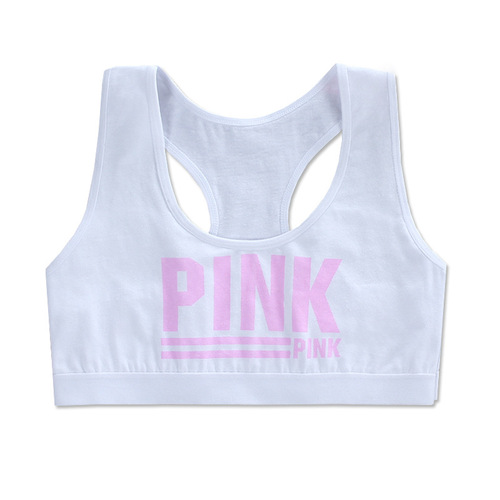 Girls bra black and white double-layer mid-length vest for middle and large children to wear pure cotton underwear tube top for middle school and high school girls